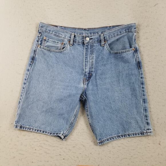 Levis 405 Standard Shorts Mens 38 Blue Light Wash Denim 5 Pocket Zip Fly 38x10 - Picture 1 of 15